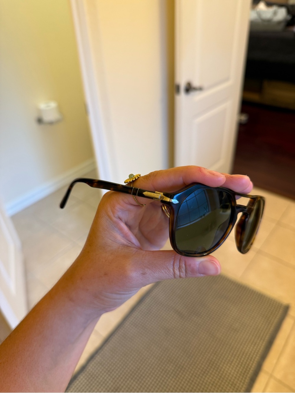 Persol Tortoiseshell Brown and Amber Eyewear Temple Arm
